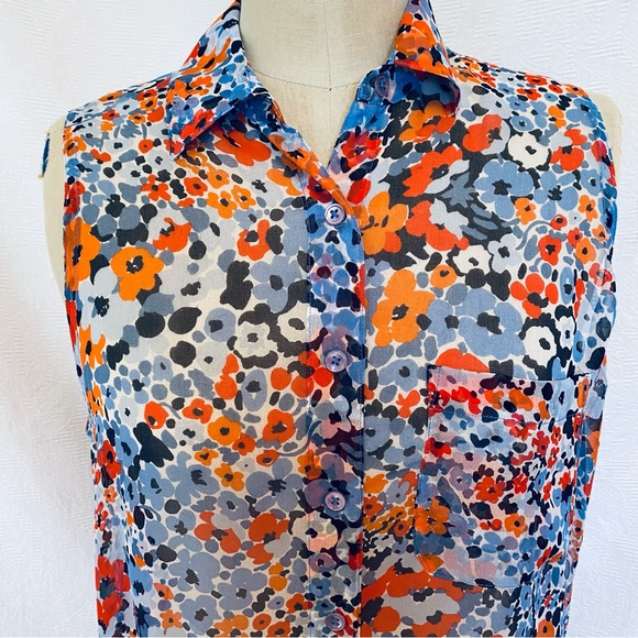 Equipment silk georgette sleeveless button down blouse - Picture 2 of 6